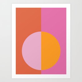 Modern Warm Boho Sunset Graphic Red Orange Pink Art Print