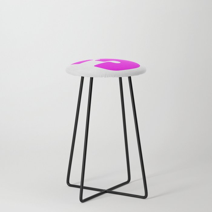 3 (Magenta & White Number) Counter Stool