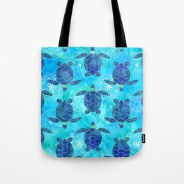 Watercolor Sea Turtles Mandalas Pattern Tote Bag