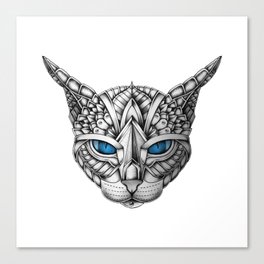 Ornate Blue Eyes Cat Canvas Print