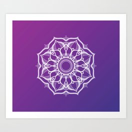 Purple Dream Art Print | Purple, Graphicdesign, Colorful, Abstract, Mandalas, White, Digital, Dark, Illustration, Mandala 