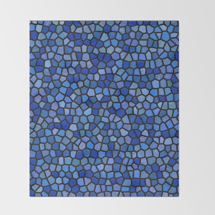 Jewel Tone Mosaic In Blue Throw Blanket By Fischerfinearts Society6 Jewel Tone Mosaic In Blue Throw Blanket