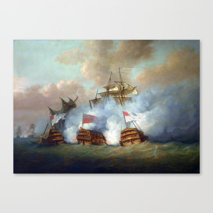 Nicholas Pocock The Brunswick and the Vengeur du Peuple at the Battle of the First of June, 1794 Canvas Print