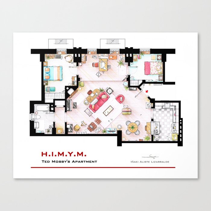 Ted Mosby Apartment From Himym Canvas Print By Nikneuk Society6