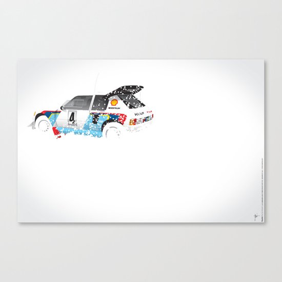 Juha Kankkunen-Juha Piironen, Peugeot 205 T16 E2, 1986 Swedish Rally Canvas Print