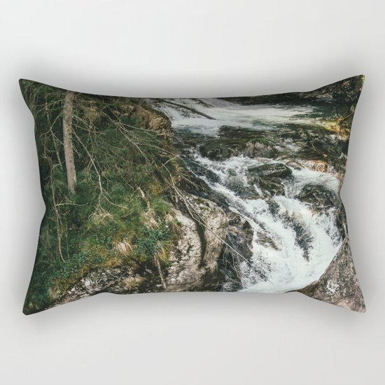 Waterfall In The Mountains Rectangular Pillow