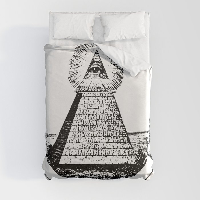 the Eye of Providence from the Great seal of America  All seeing Eye us dollar money cash Pyramid Duvet Cover