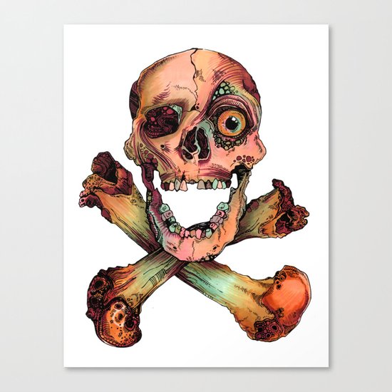 Skull in Color Canvas Print