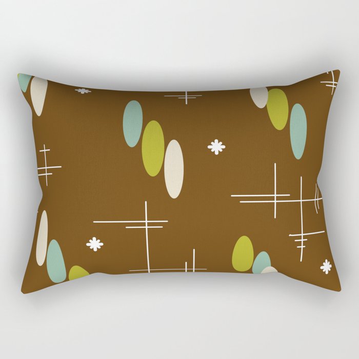 Ovals and Starbursts Colorful 4 Rectangular Pillow