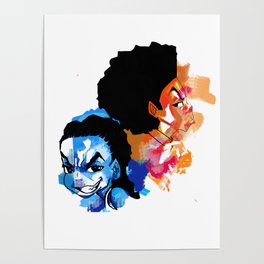 Huey x Riley Red N Blue Poster