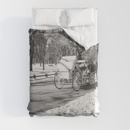 Central Park Black and White Photography Duvet Cover