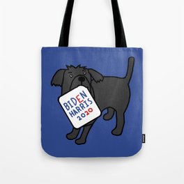 Cute Dog with Biden Harris Sign Tote Bag