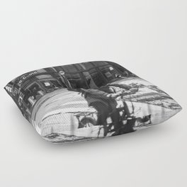 NYC Street Photography - Black and White Floor Pillow
