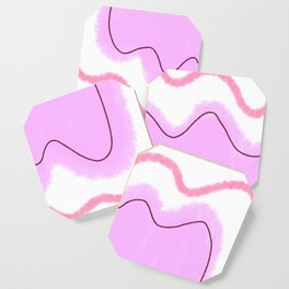 Pink abstract pastel watercolor art Coaster