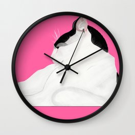 Hot Pink Touss Wall Clock