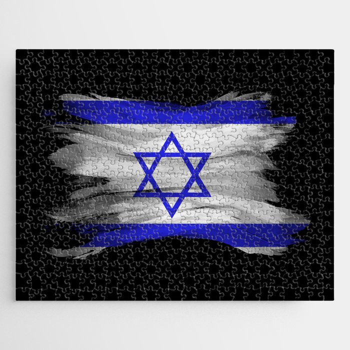 Israel flag brush stroke, national flag Jigsaw Puzzle