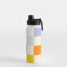 Retro Rainbow Checkerboard  Water Bottle