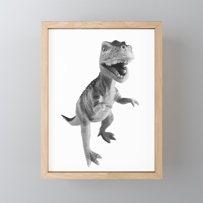 slightly agitated t-rex Framed Mini Art Print
