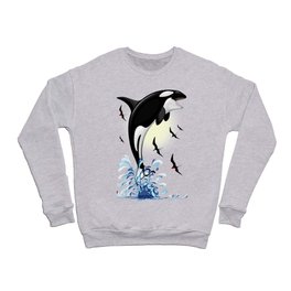 Orca Killer Whale jumping out of Ocean Crewneck Sweatshirt