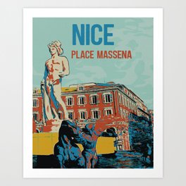 Nice, view of the Massena square, France Art Print