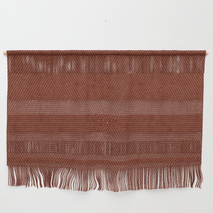 boho triangle stripes - rust Wall Hanging