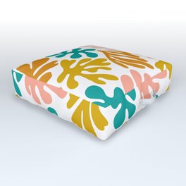 Matisse Inspired Colorful Leaf Pattern Outdoor Floor Cushion