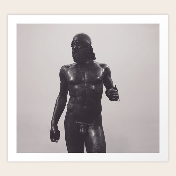 Greek sculpture, black & white fine art, Riace bronzes, greek art