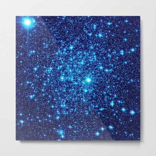 Vivid Blue gALaxY Stars Metal Print