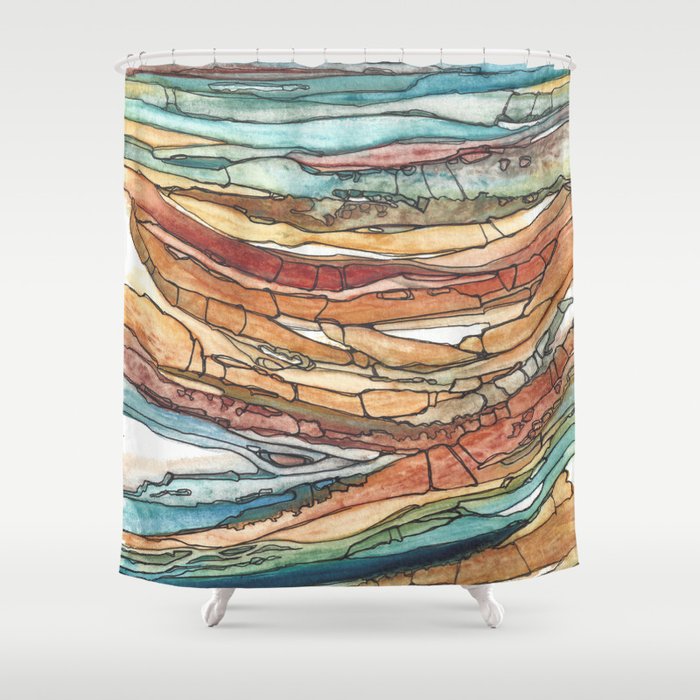 Abstract Sediment Shower Curtain