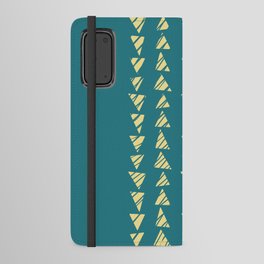 When Hunger Strikes - Abstract, Teal, Yellow, Triangles, Stripes Android Wallet Case