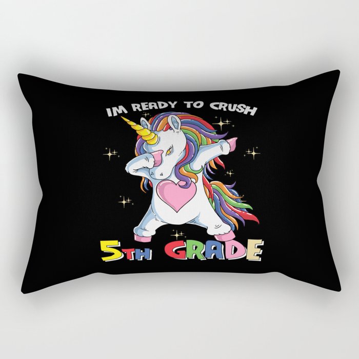 Ready To Crush 5th Grade Dabbing Unicorn Rectangular Pillow