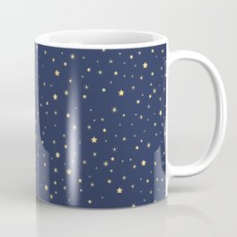 Christmas star pattern in blue and gold. Minimalistic Christmas pattern. Silent night pattern.  Coffee Mug