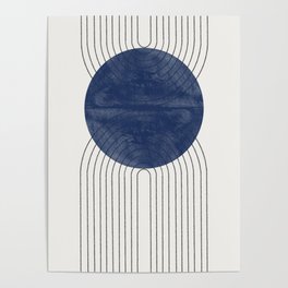 Mid Century Modern Blue Perfect Balance Poster