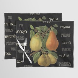 Pear, Pera, Poire, Pir, Peras Placemat