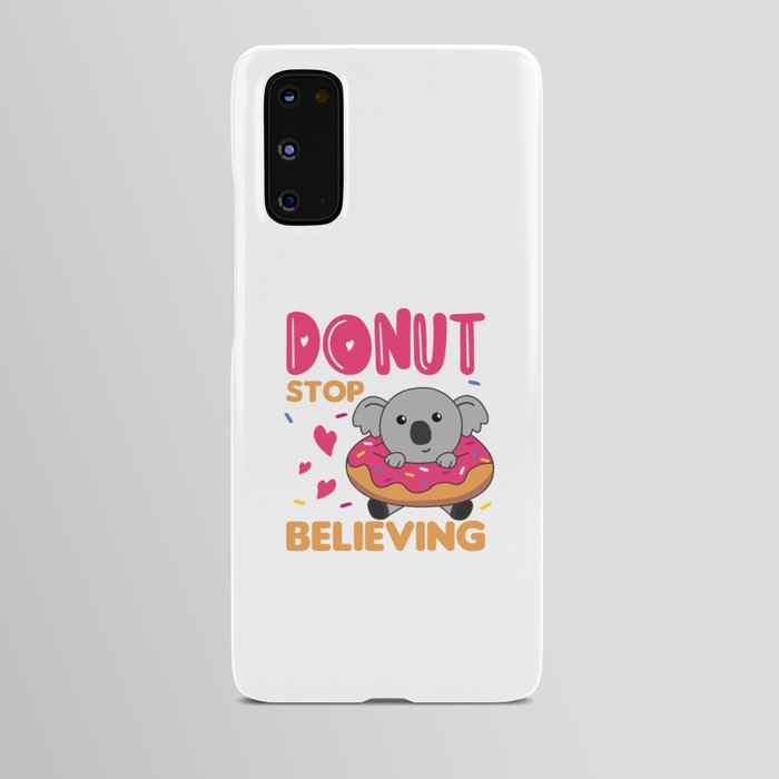 Cute Koala Funny Animals In Donut Pink Android Case