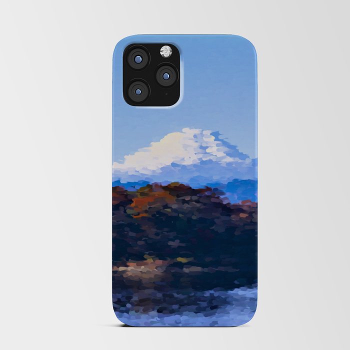 Fuji snow mountain Japan digital oil paint scenery  iPhone Card Case