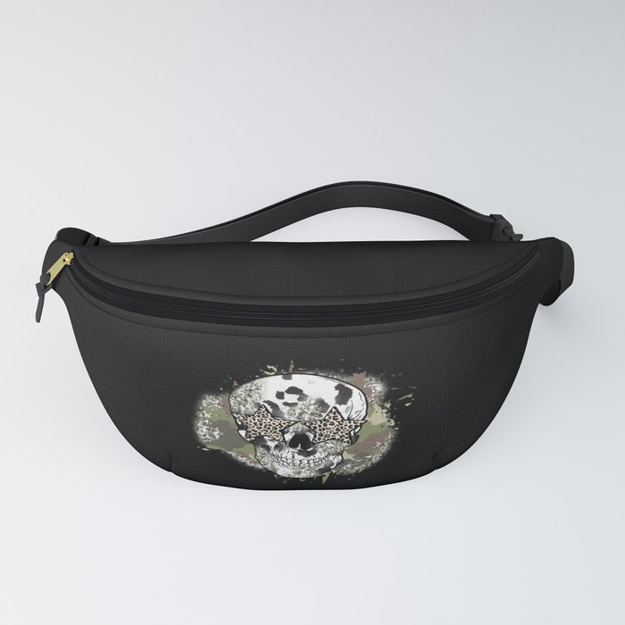 Skull with star eyes camouflage leopard Fanny Pack