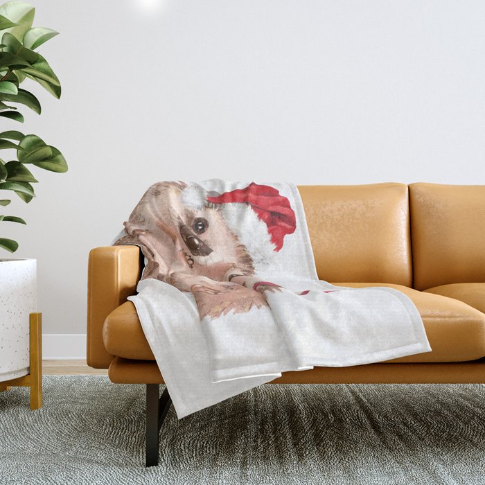 Christmas Twin Hedgehog Throw Blanket by Big Nose Work Society6
