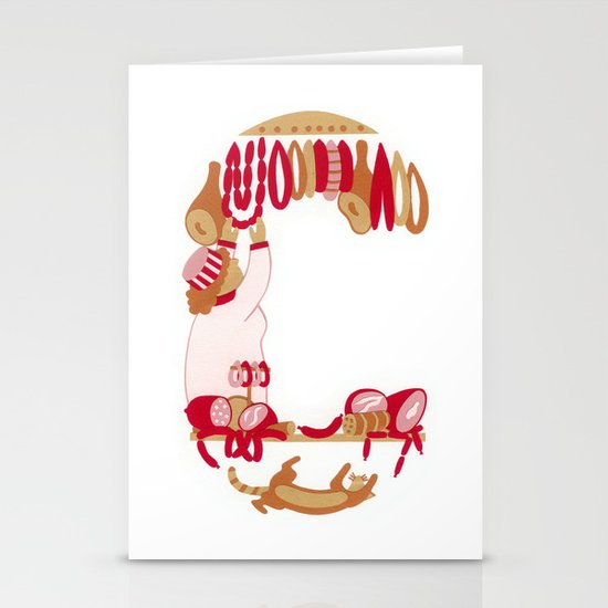 C as Charcutière (Pork butcher) Stationery Cards