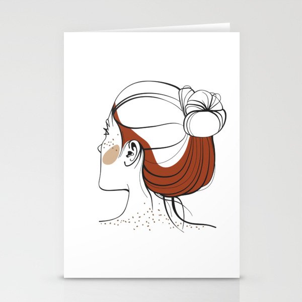 Red Haired Woman With Freckles View From The Back Abstract Face