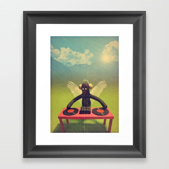 "last night a DJ saved my life" Framed Art Print