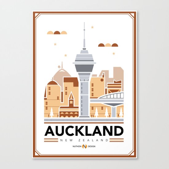City Illustrations (Auckland, New Zealand) Canvas Print