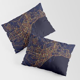 Malaga, Andalusia, Spain Map  - City At Night Pillow Sham