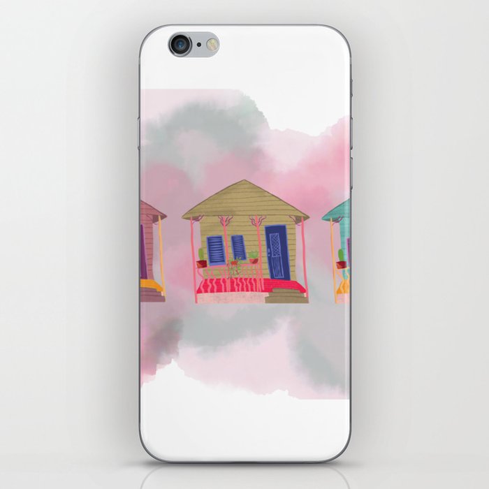 Key West Houses in Watercolor iPhone Skin
