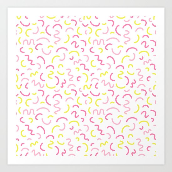 Cute pattern print design nursery decor bright sunny scandinavian Art Print