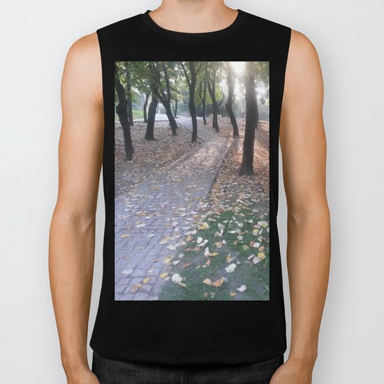 End of summer afternoon in park Biker Tank