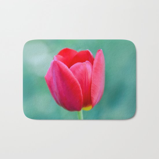 Pink Tulip, Spring Garden Flower Bath Mat
