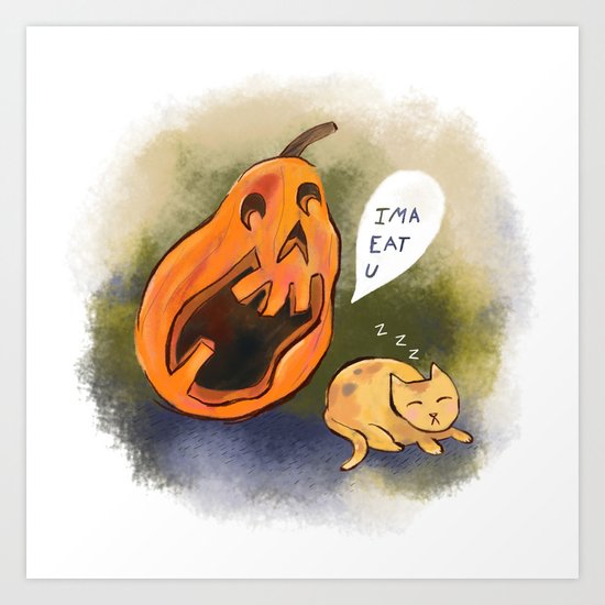 Kitty watch out! Art Print