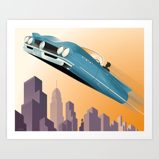 Dude, Where's My Flying Car? Art Print