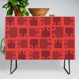 Mid Century Modern Abstract Pattern Red 3 Credenza